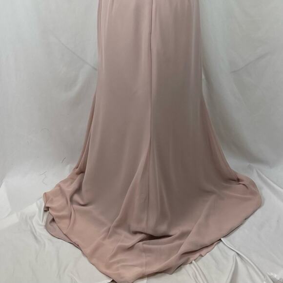 Hayley Paige Occasions Dusty Rose Evening Party Event Maxi Dress NWT Size 12 - Picture 7 of 14